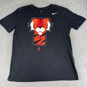 Nike Tiger Woods‎ Shirt Mens Large Black Golf TW Tiger Graphic Athletic Tee